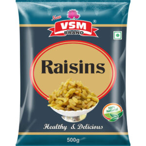 VSM Premium Raisins | Seedless Kishmish | Natural Sweet Taste | Energy & Fiber Rich | 500gm pack